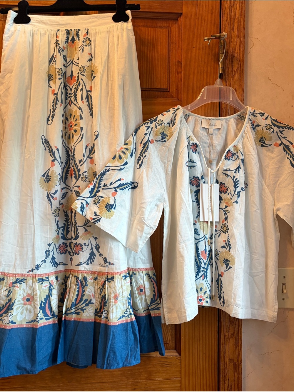 Cleobella NWT $280 Monaco Skirt Set Organic Cotton XS Multi